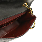 Chanel 1991-1994 Black Lambskin Classic Square Flap Shoulder Bag