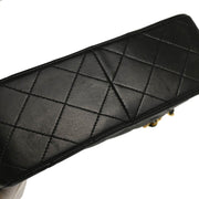 Chanel 1991-1994 Black Lambskin Classic Square Flap Shoulder Bag
