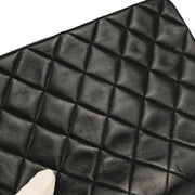 Chanel 1991-1994 Black Lambskin Classic Square Flap Shoulder Bag