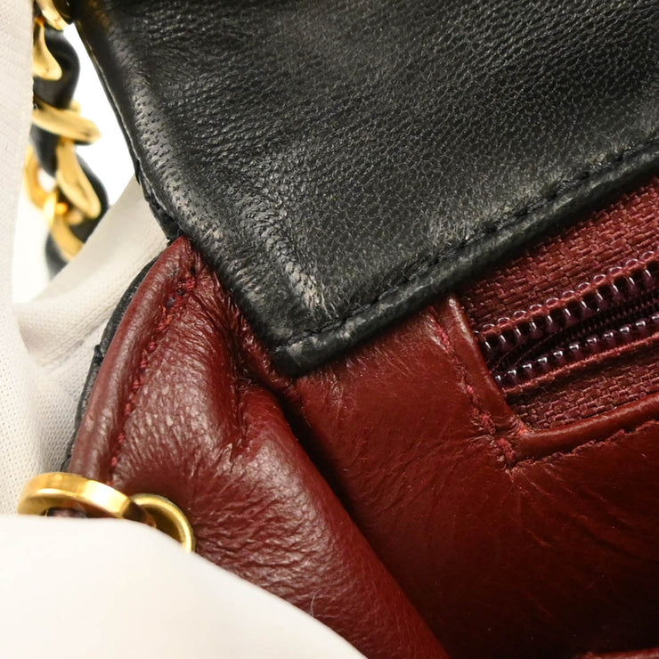 Chanel 1991-1994 Black Lambskin Classic Square Flap Shoulder Bag