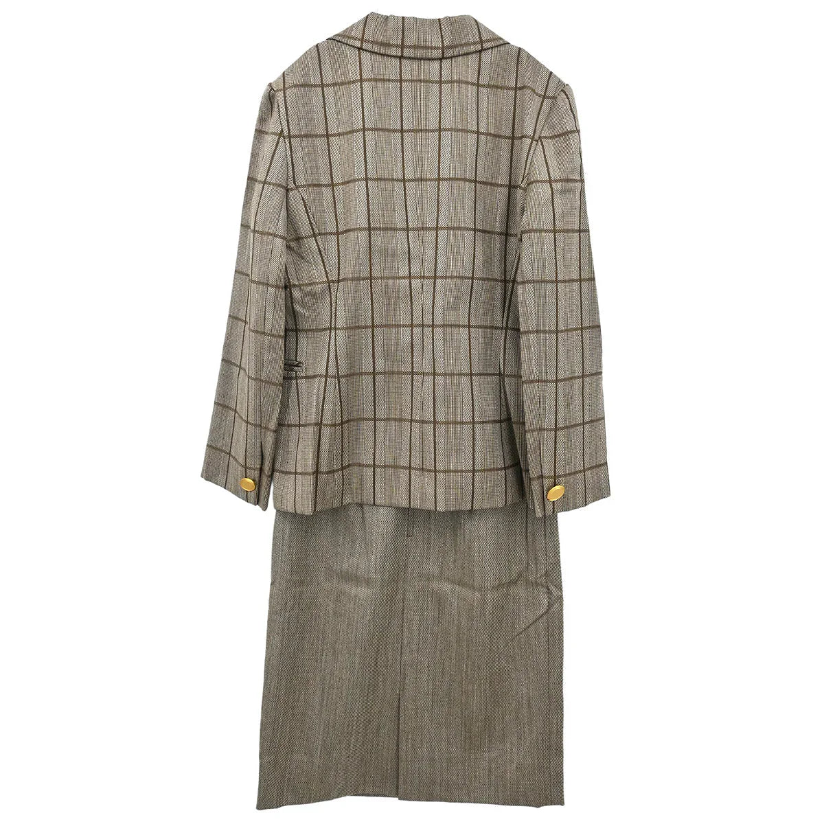 Christian Dior Setup Suit Jacket Skirt Brown #9