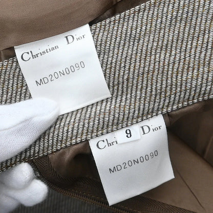 Christian Dior Setup Suit Jacket Skirt Brown #9