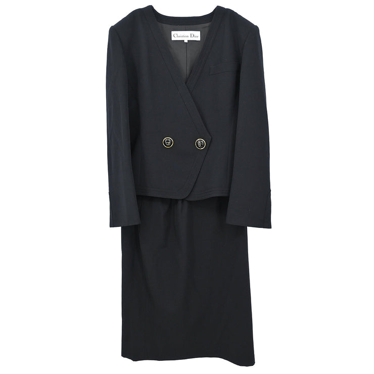 Christian Dior Setup Suit Jacket Skirt Black #9