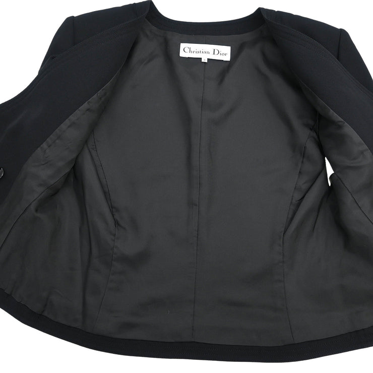 Christian Dior Setup Suit Jacket Skirt Black #9