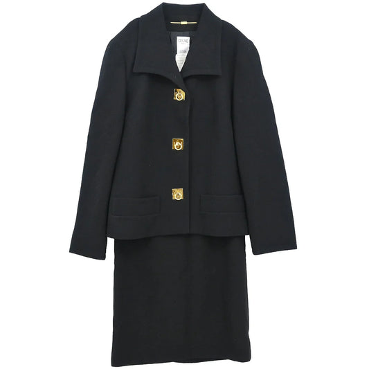 Celine Jacket Skirt Suit Black #40