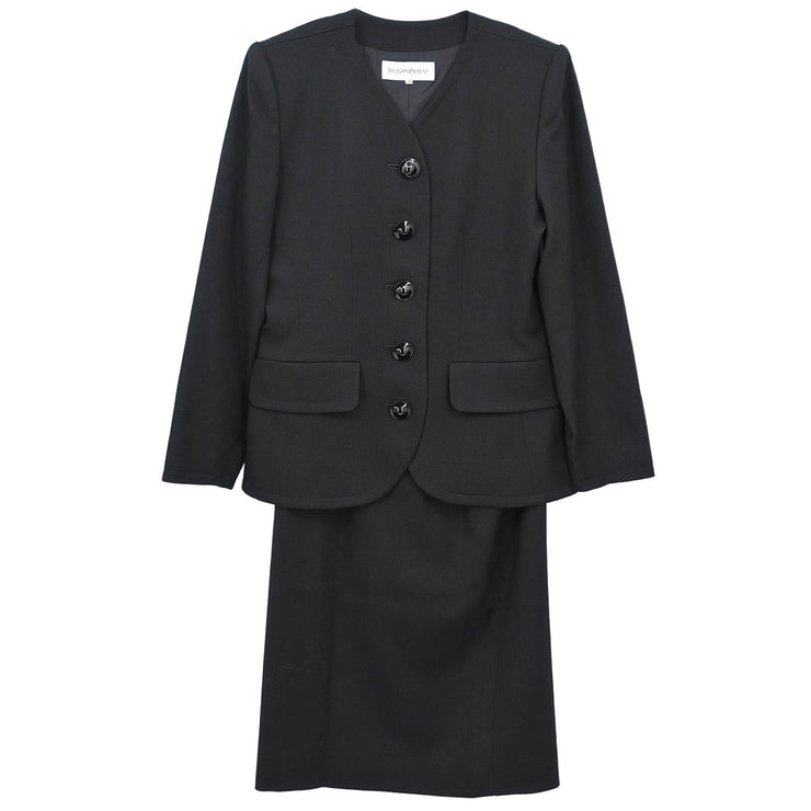 Yves Saint Laurent Setup Suit Jacket Skirt Black #38