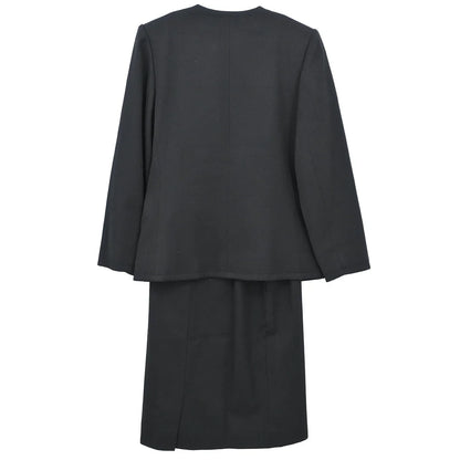 Yves Saint Laurent Setup Suit Jacket Skirt Black #38