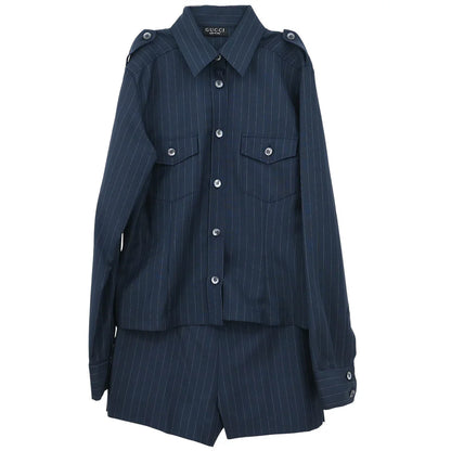 Gucci Setup Blouse Shirt Short Pants Navy #42 #38