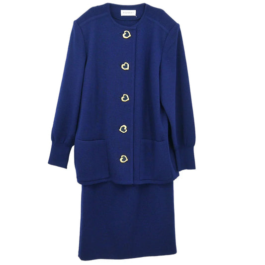Yves Saint Laurent Setup Suit Jacket Skirt Navy #M #36-38