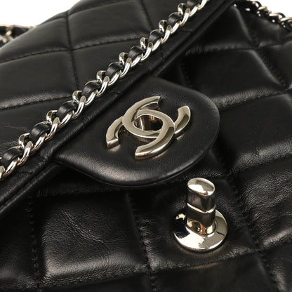 Chanel 2019 Black Calfskin Chain Around Shoulder Bag