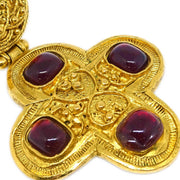 Chanel Gripoix Dangle Earrings Clip-On Gold 94A