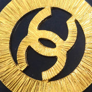 Chanel Gold Black Button Earrings Clip-On 28/29