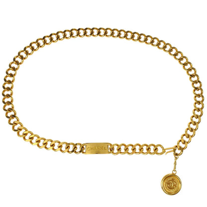 Chanel Gold Medallion Chain Belt Small Good