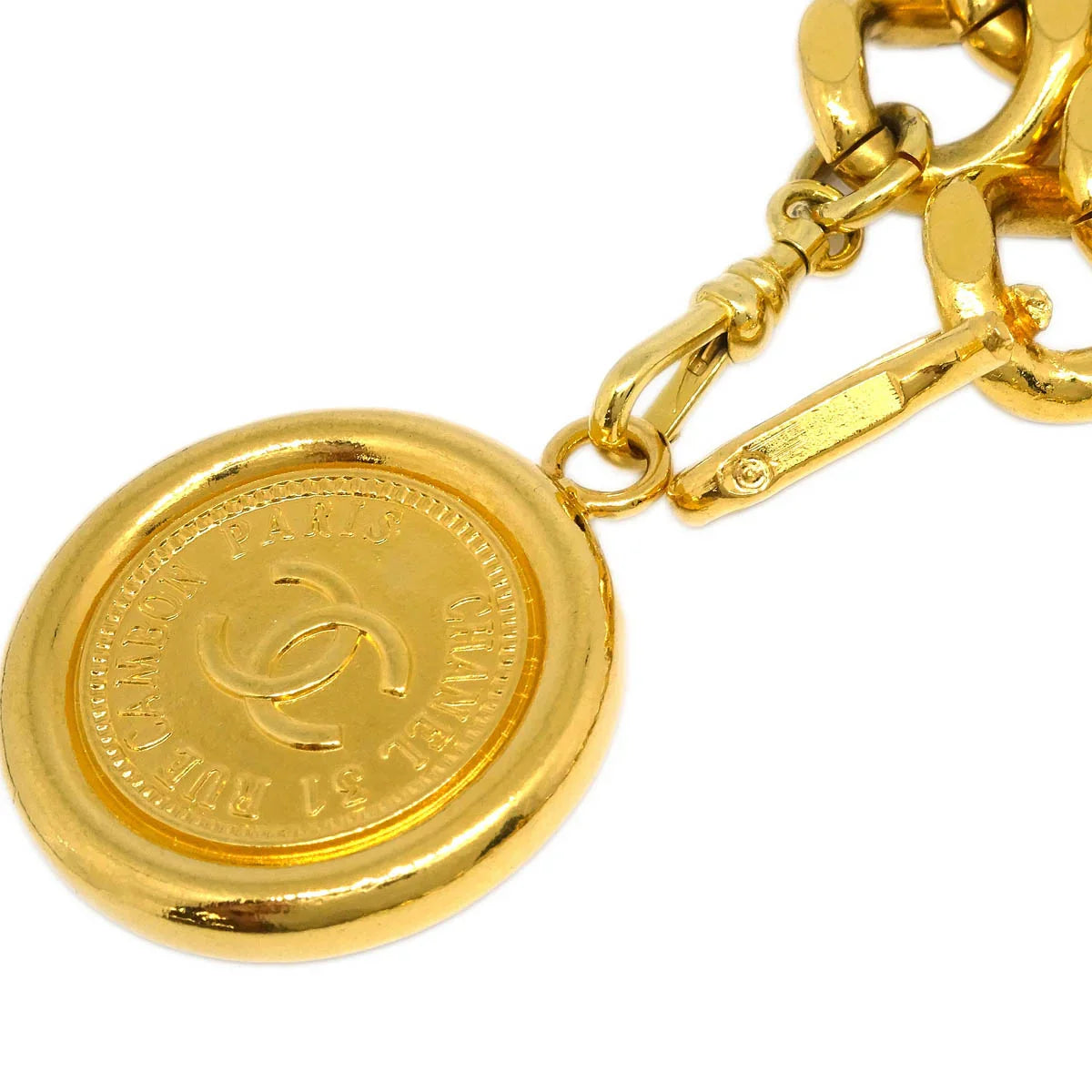 Chanel Gold Medallion Chain Belt Small Good