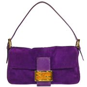 Fendi Purple Suede Baguette Handbag