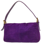 Fendi Purple Suede Baguette Handbag