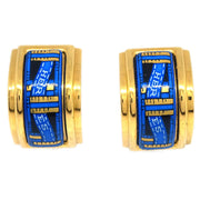 Hermes Gold Enamel Cloisonne Ware Earrings Clip-On