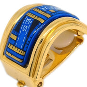 Hermes Gold Enamel Cloisonne Ware Earrings Clip-On