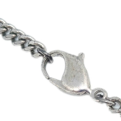 Chanel CC Chain Necklace Silver Brown 05A
