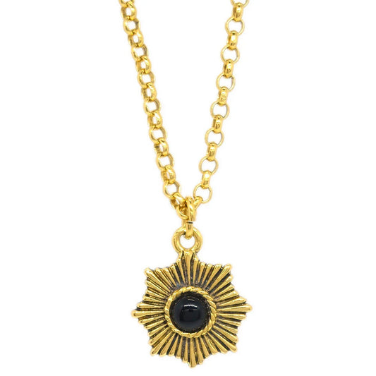 Chanel Stone Gold Chain Pendant Necklace 1984