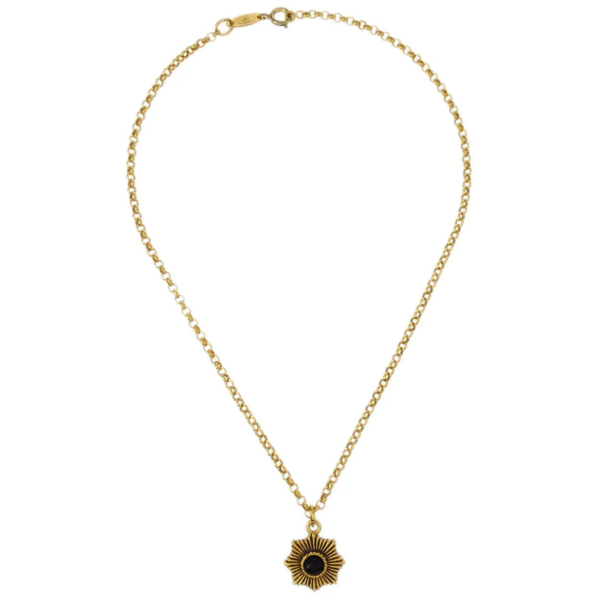 Chanel Stone Gold Chain Pendant Necklace 1984