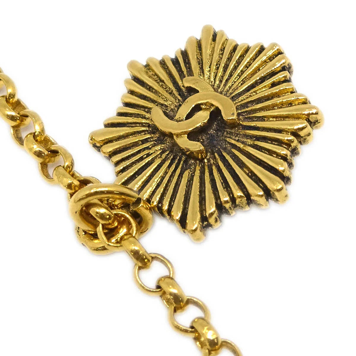 Chanel Stone Gold Chain Pendant Necklace 1984