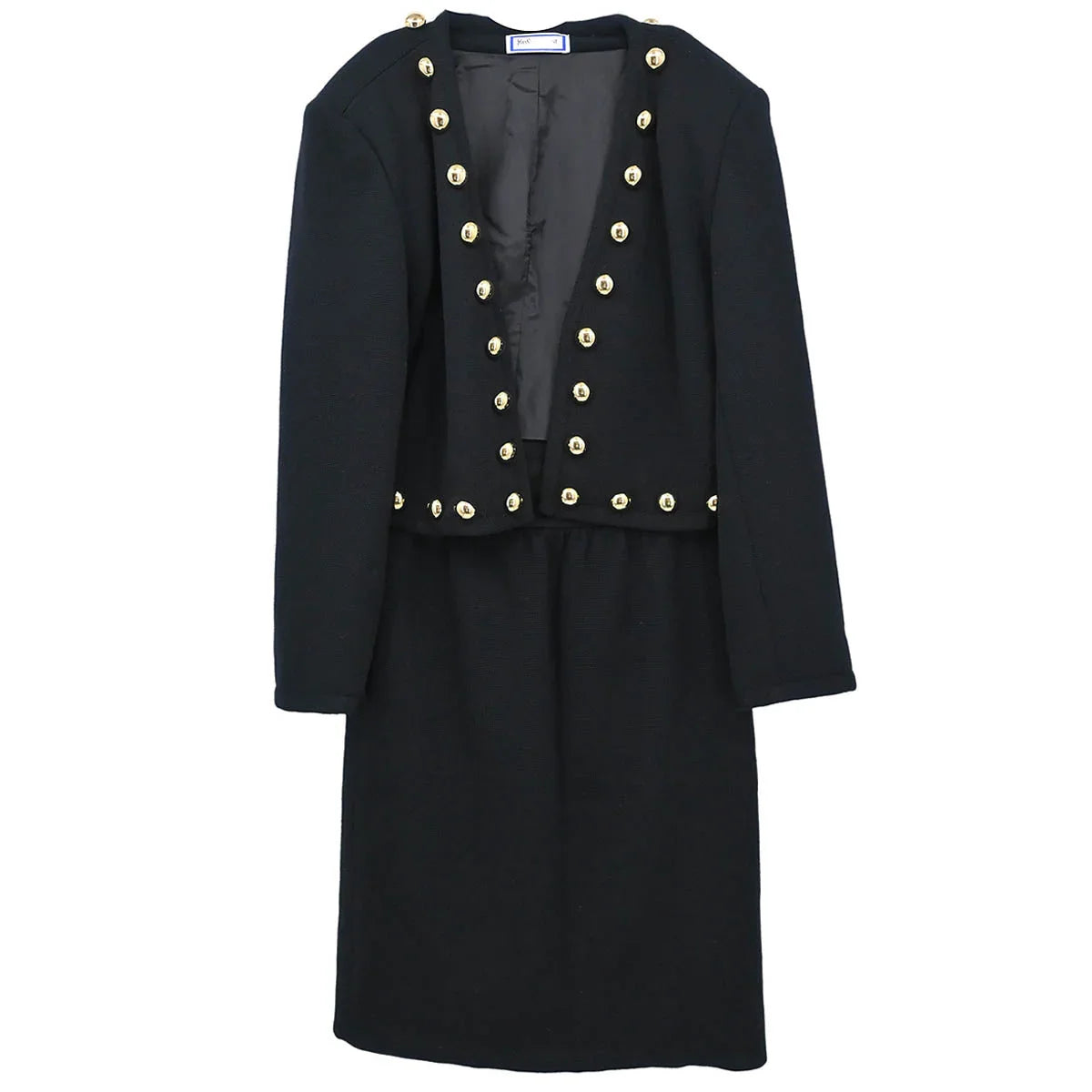 Yves Saint Laurent Setup Suit Jacket Skirt Black #M #9