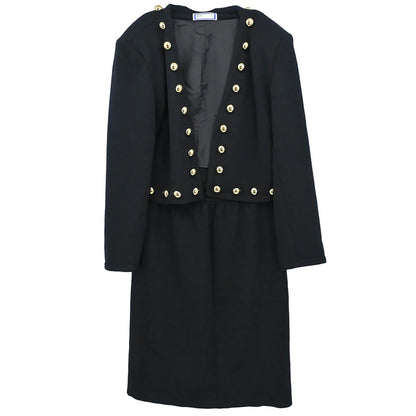 Yves Saint Laurent Setup Suit Jacket Skirt Black #M #9