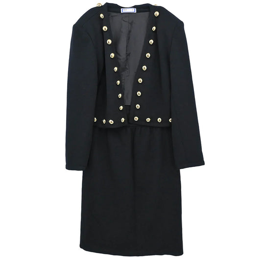 Yves Saint Laurent Setup Suit Jacket Skirt Black #M #9