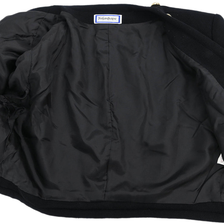 Yves Saint Laurent Setup Suit Jacket Skirt Black #M #9