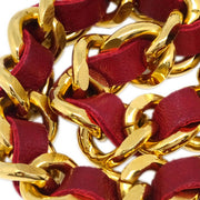 Chanel Gold Bordeaux Medallion Chain Belt Small Good