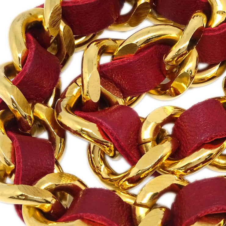 Chanel Gold Bordeaux Medallion Chain Belt Small Good