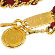 Chanel Gold Bordeaux Medallion Chain Belt Small Good