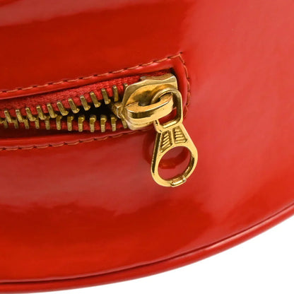 Chanel Red Patent Leather Round Vanity Handbag