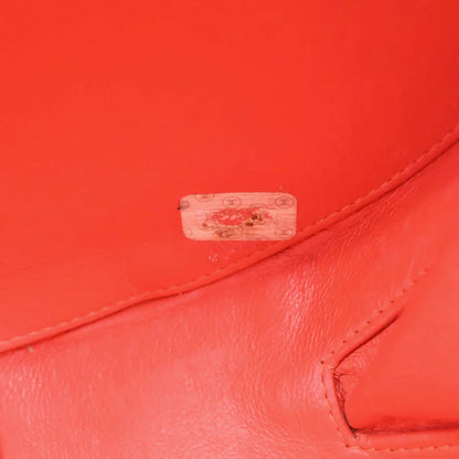 Chanel Red Patent Leather Round Vanity Handbag