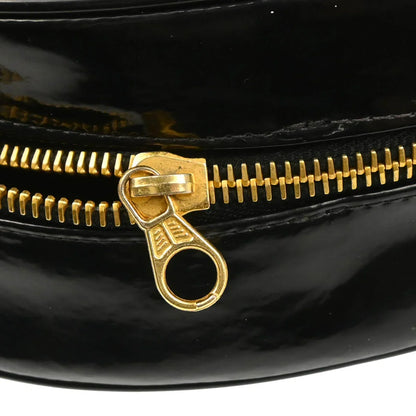 Chanel Black Patent Leather Heart Vanity Handbag