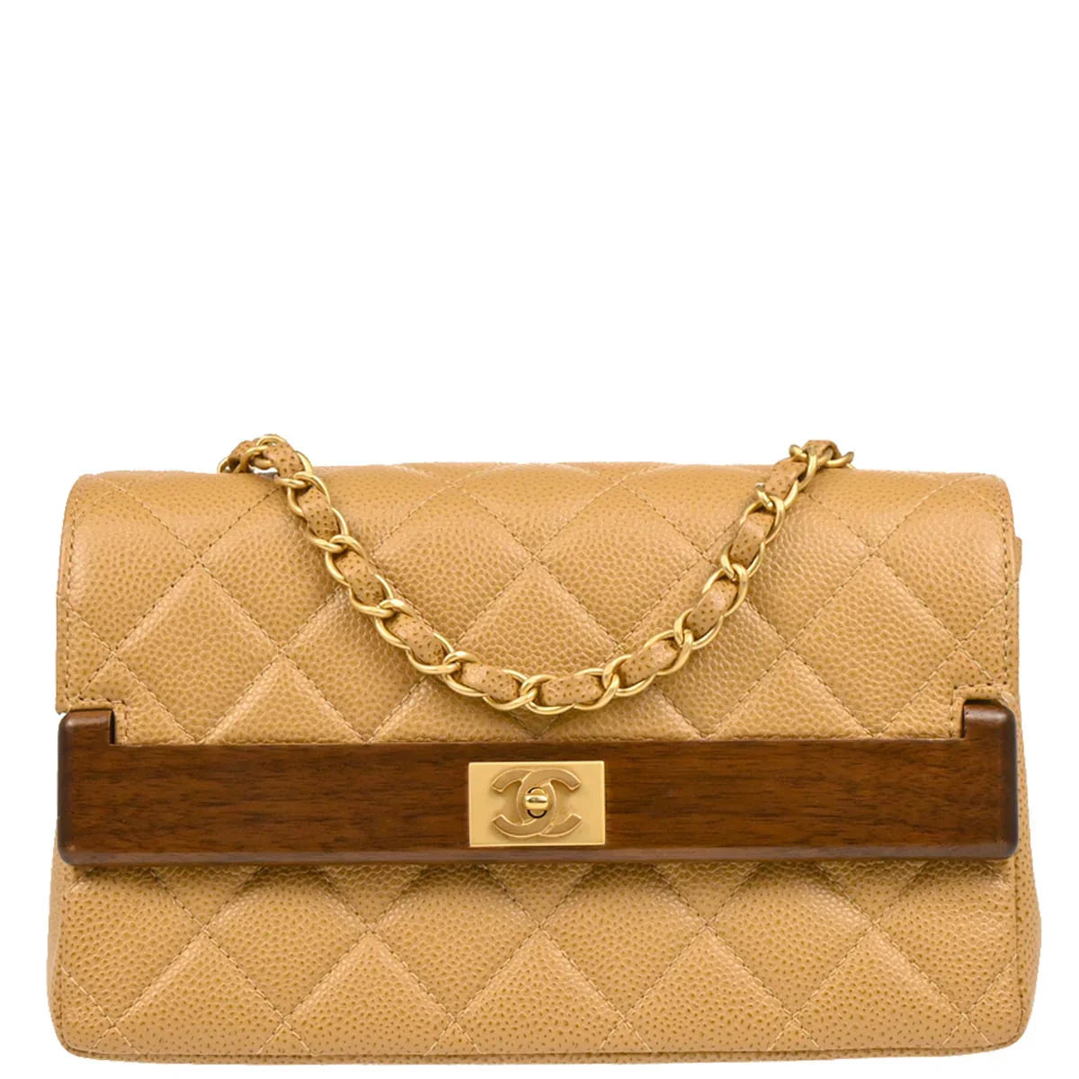 Chanel Beige Caviar Shoulder Bag