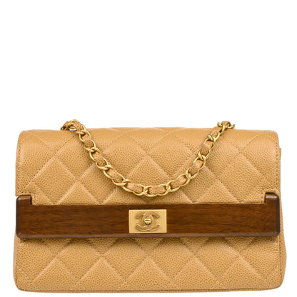 Chanel Beige Caviar Shoulder Bag