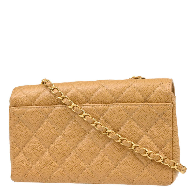 Chanel 2003-2004 Beige Caviar Shoulder Bag