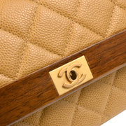 Chanel 2003-2004 Beige Caviar Shoulder Bag