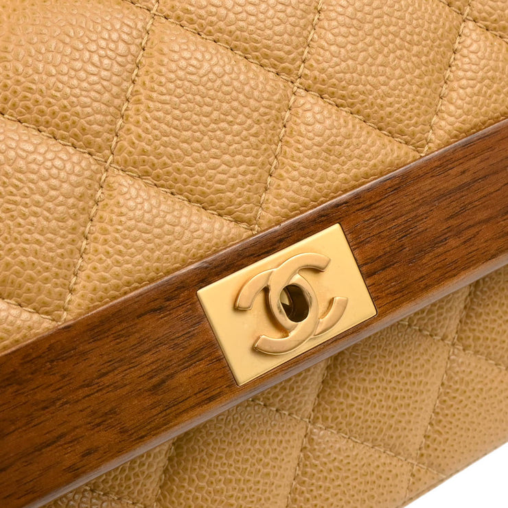 Chanel 2003-2004 Beige Caviar Shoulder Bag