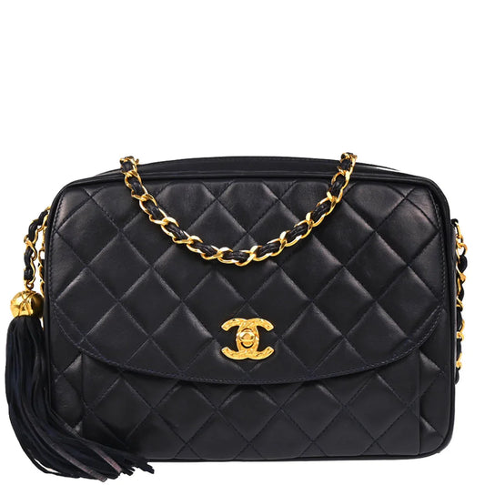 Chanel Navy Lambskin Camera Bag Small
