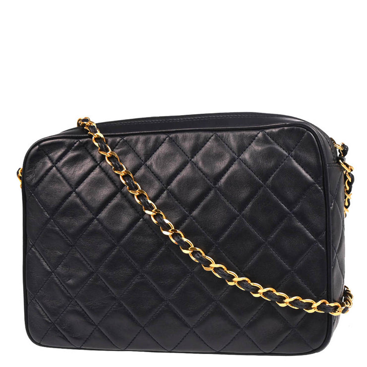 Chanel 1991-1994 Navy Lambskin Camera Bag Small
