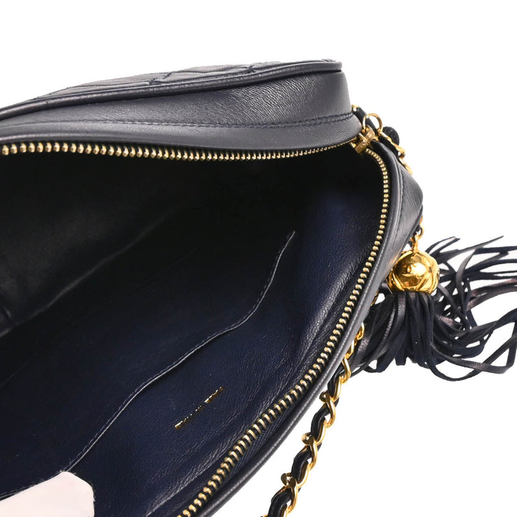 Chanel 1991-1994 Navy Lambskin Camera Bag Small