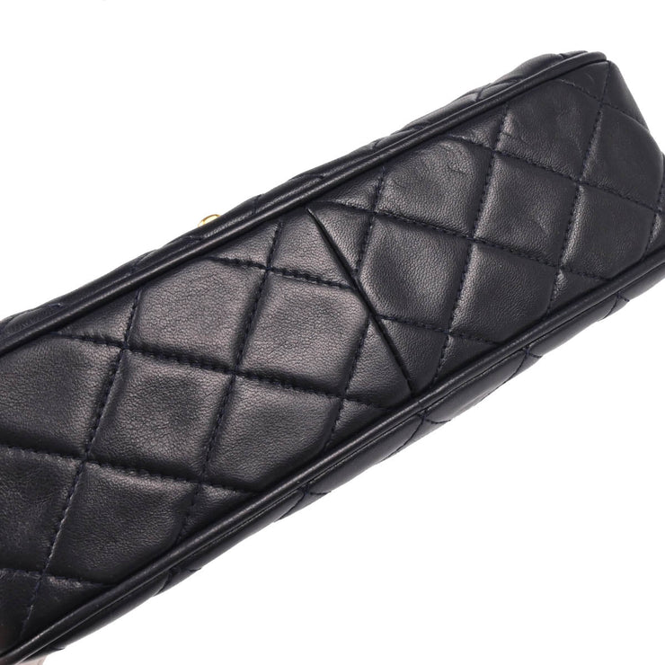 Chanel 1991-1994 Navy Lambskin Camera Bag Small