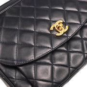 Chanel 1991-1994 Navy Lambskin Camera Bag Small