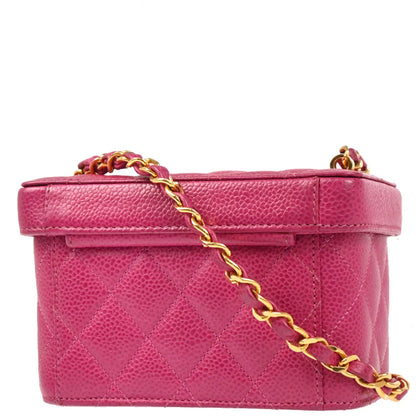 Chanel Pink Caviar Vanity Shoulder Bag