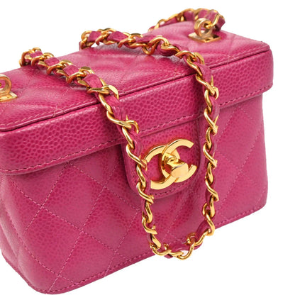 Chanel Pink Caviar Vanity Shoulder Bag