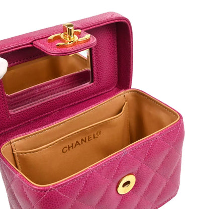 Chanel Pink Caviar Vanity Shoulder Bag
