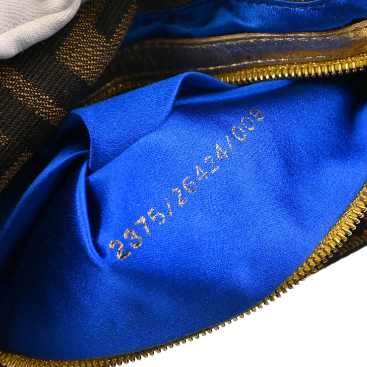 Fendi Gold Zucca Embroidered Baguette Handbag